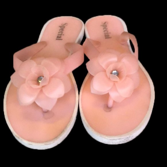 FREE 🎁 Special Jelly Flip Flops with flower - Picture 1 of 5